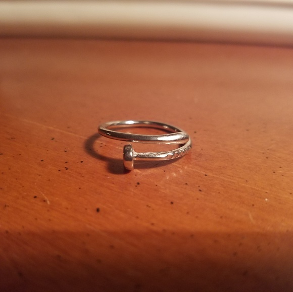 Ring Adjustable Nail Silver Color Unique Style - Picture 4 of 5